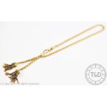 A Victorian 15ct yellow gold decorative albertina chain,