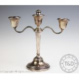 A silver candelabra, Adie Brothers Ltd, Birmingham 1961,