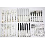 A Kings pattern silver plated canteen of cutlery comprising; six dinner knives and forks,