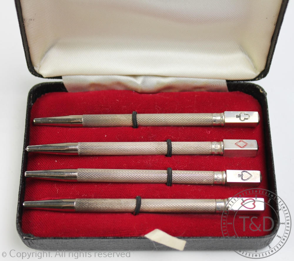 A cased set of four sterling silver Bridge pencils, - Image 2 of 2