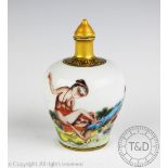 A Chinese erotic scent bottle and stopper, Republic period style,