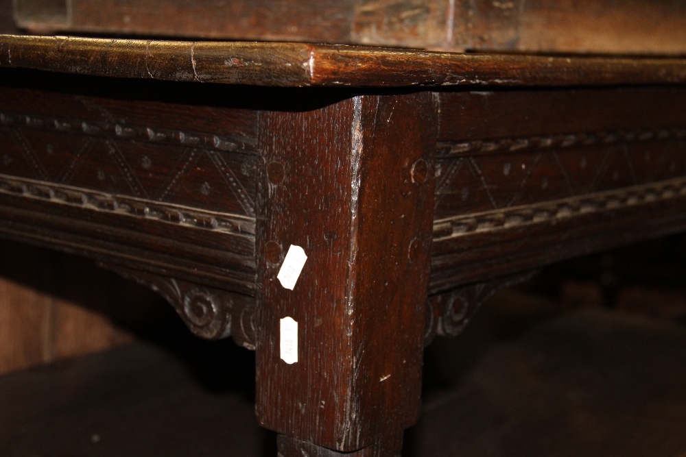 An 18th century and later oak three tier table, with side drawer, on turned legs, - Image 9 of 21