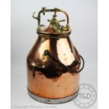 An early 20th century copper milk bucket and unit cover,