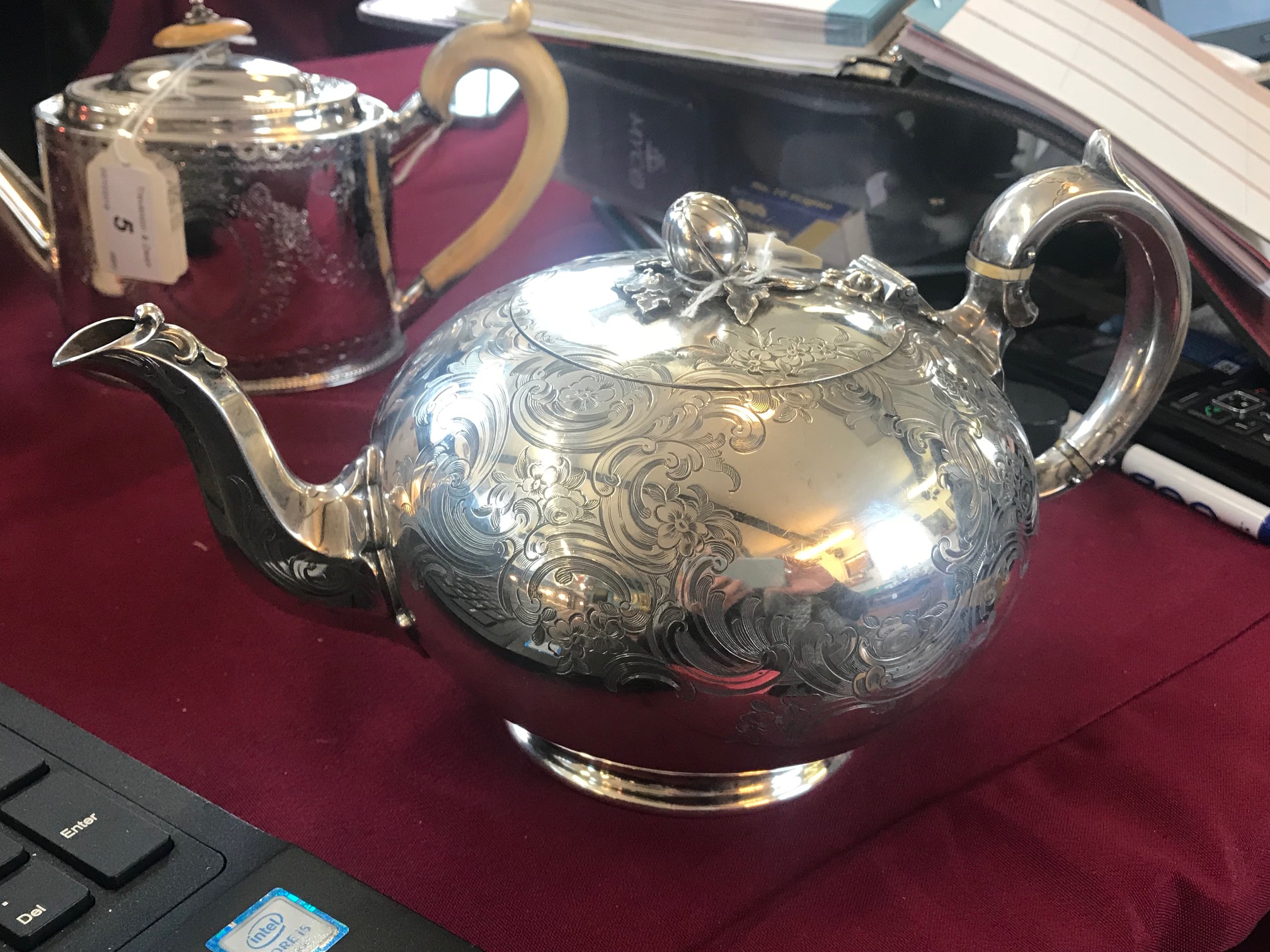 A Victorian silver teapot, Edward and John Barnard, London 1853, of compressed globular form, - Image 2 of 7