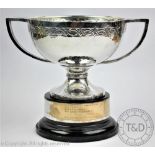An Art Deco silver two handled trophy, Manoah Rhodes & Sons Ltd, London 1922,