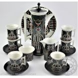 A Portmeirion Magic Garden pattern coffee service comprising; coffee pot and cover, cream jug,