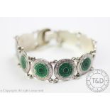 A silver and enamelled bracelet in Scandinavian design,