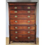 A George III mahogany chest on chest,