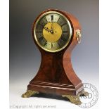 An unusually large late 19th century twin fusee mahogany balloon clock,