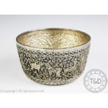 A Burmese white metal bowl, early 20th century,