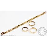 Three 9ct yellow gold wedding bands, gross weight 9.