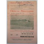 Busby Babes: A signed Wrexham v Manchester United FA Cup Fourth Round Official Programme and game