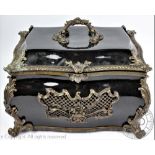 A modern gilt metal mounted ceramic casket and cover, in the 18th century French manner,