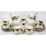 A Royal Albert Old Country Roses tea service for six comprising; six tea cups and saucers,