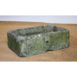 A 19th century rectangular stone trough,