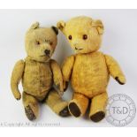 A late 19th century mohair Teddy bear, straw filled and with articulated limbs,