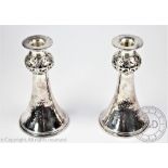 A pair of Scottish silver candlesticks, T K Ebbutt Ltd, Edinburgh 2001, each of trumpet shape,