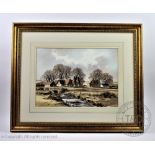 Dutch School (20th century), Watercolours on paper, Autumn and Winter, Indistinctly signed,