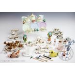 A collection of dolls house ceramics and miniature tea sets etc,