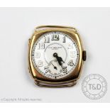 A J W Benson 9ct gold cased watch face London 1932,