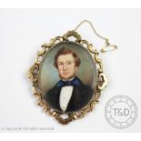 A portrait miniature of a gentleman, circa 1835, Watercolour on ivory,