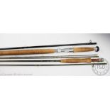 A Scott MacKenzie three piece carbon fibre Signature Salmon Fly rod, three section, 14',