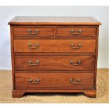 A modern Chinese hardwood chest, of two short and three graduated long drawers, on bracket feet,