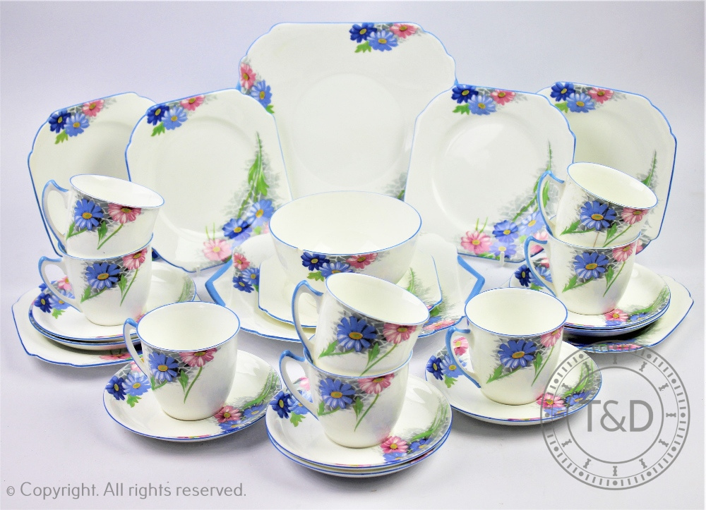 A Shelley Z12216 pattern ?? piece part tea service, comprising two cake plates,