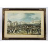 Hunt after Pollard, A pair of 19th century hand coloured racing aquatints, Epsom Races,