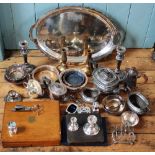 A selection of 19th century and later silver plates wares,