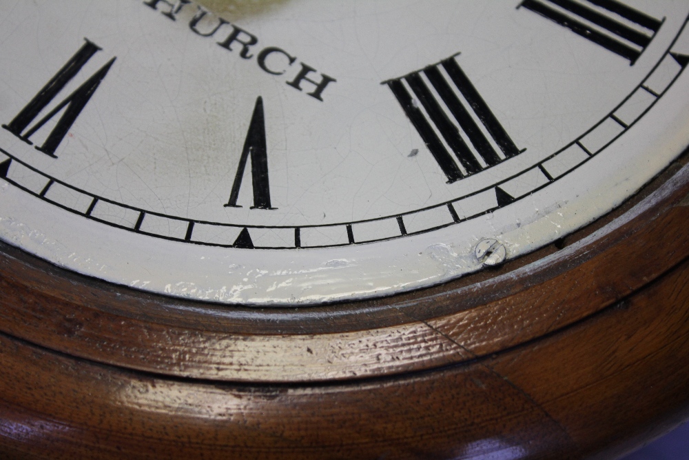 A fusee station type clock, with 20cm Roman numeral dial bearing 'Joyce GWR 1296 Whitchurch', - Image 7 of 12