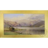 Ebernezer Albert Warmington (1830-1903), Watercolour, Ullswater Cumbria - landscape with cattle,