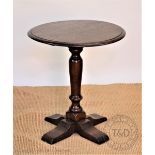 A modern oak circular occasional table, with turned column, label verso or Henry Venables Stafford,