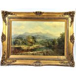 William Ellis - 19th century, Oil on canvas, Snowdonia landscape north Wales, Signed 'W Ellis',