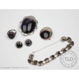 A collection of 'Blue John' set jewellery,