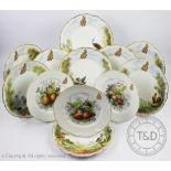 A part set of nine late 19th century French hand painted armorial plates,