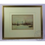 William Minshall Birchall (1884-1941), Watercolour, Tower Bridge London, Titled,