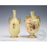 A Royal Worcester porcelain Blush Ivory vase, shape No.1766, date code for 1895, RdNo.