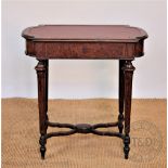 A Victorian burr walnut writing table,