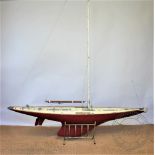 A 1950's pond / lake yacht 'Django', possibly A Class racing type,