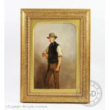Manner of John Dalby of York, Oil on board, Portrait of a country gent,
