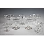 A selection of glass to include a 19th century facet cut patch stand, 15cm high,