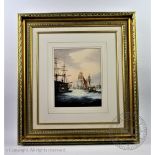 Ken Hammond (British), Pair of Maritime watercolours, Each depicting ships in docks, Each Signed,
