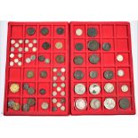 A collection of silver, copper and cupronickle coins and tokens,