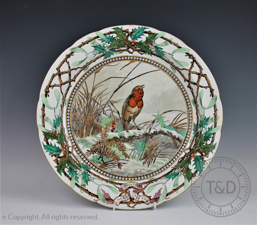 A 19th century Copeland Christmas pudding plate,
