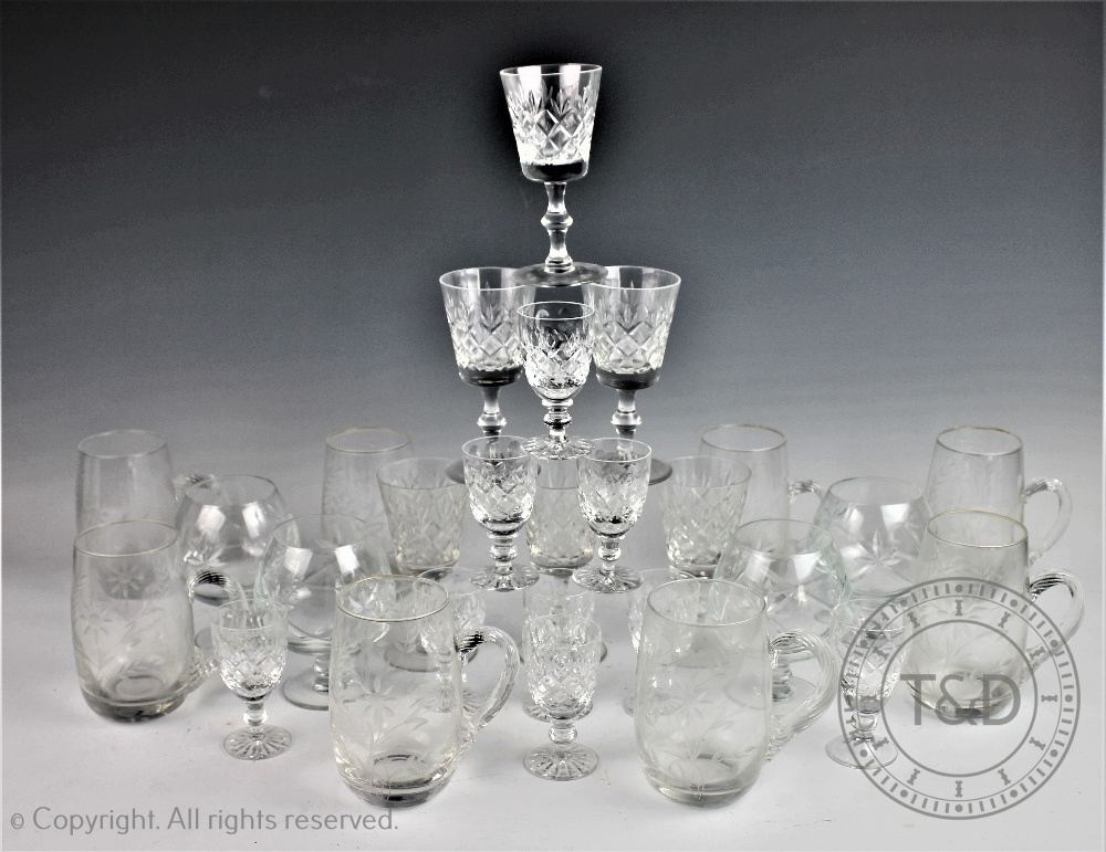 A selection of drinking glasses to include a set of sixteen Royal Brierley wine glasses, 13. - Bild 3 aus 3