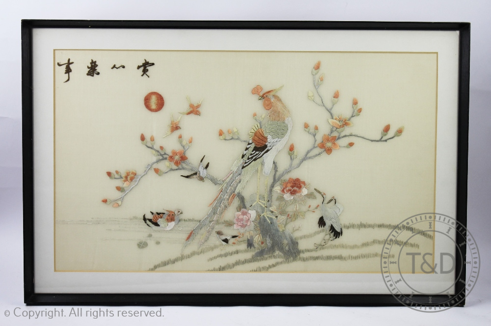 An early 20th century Chinese silk embroidered panel, - Image 4 of 5