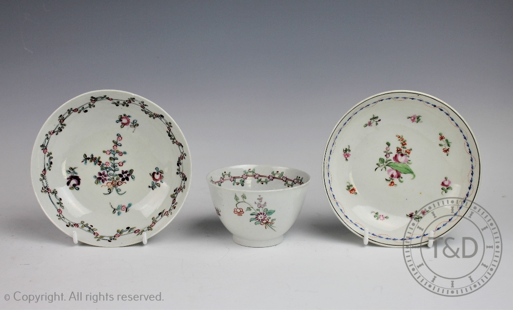 A late 18th century English porcelain tea bowl and saucer,