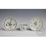 A late 18th century English porcelain tea bowl and saucer,