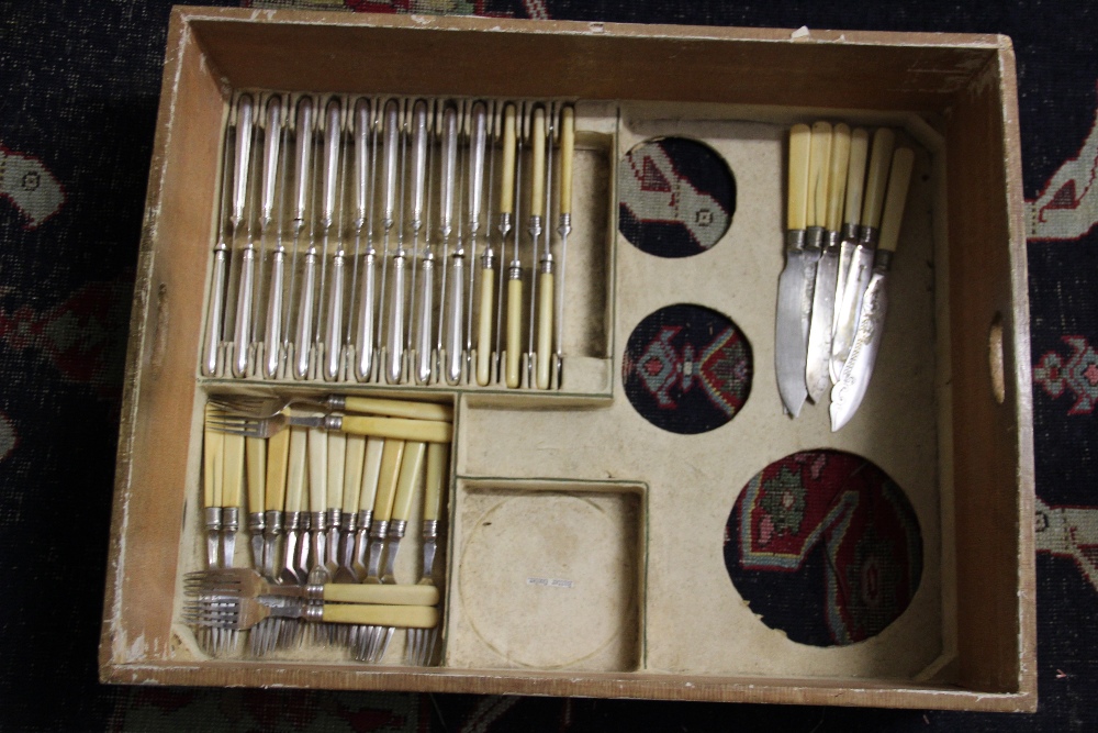 A Victorian golden oak and iron bound silver chest enclosing an assorted silver plated contents - Image 8 of 8